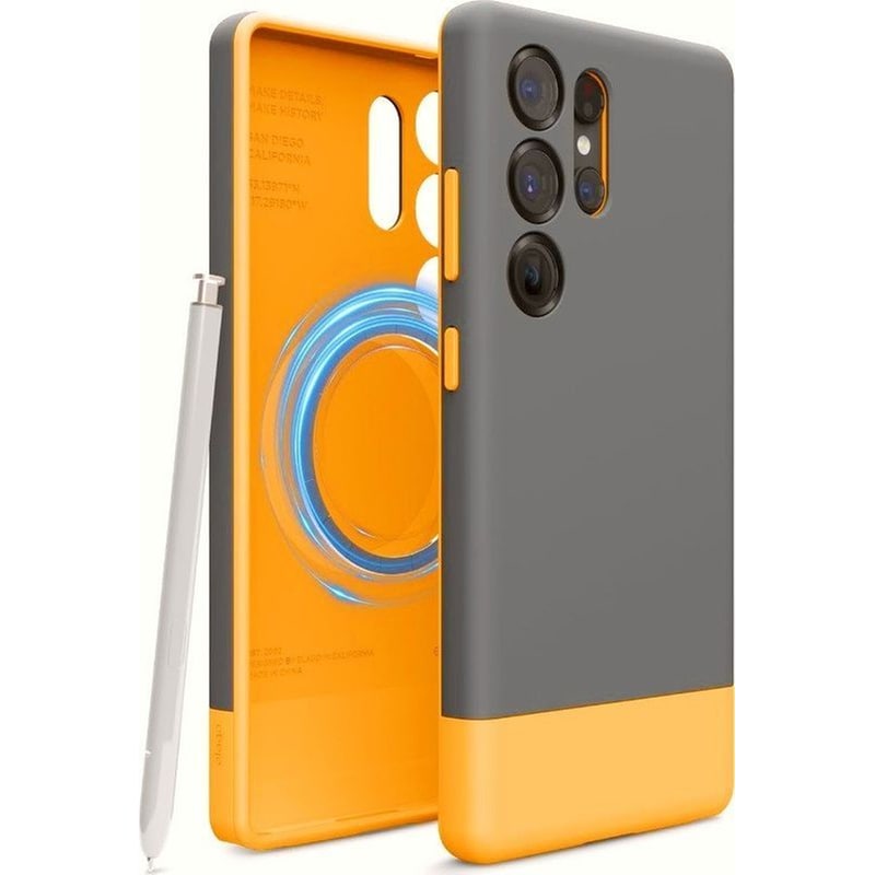 ELAGO Θήκη Samsung Galaxy S25 Ultra - Elago Magnetic Glide με MagSafe - Dark Grey/Yellow