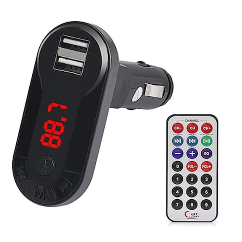 Car Fm Transmitter T26 Με Lcd Οθόνη, Usb, Sd, Μαύρο
