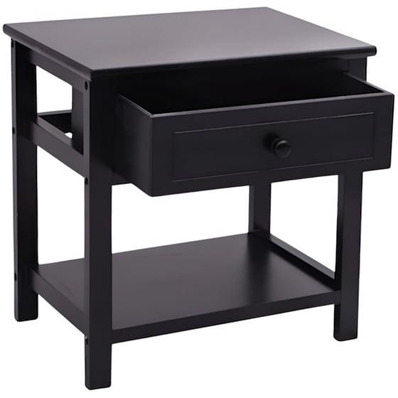 Κομοδίνο Vidaxl Ξύλινο 40x29x42 cm - Μαύρο image 3