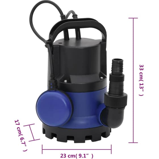 Αντλία Λυμάτων Υποβρύχια VidaXL 400 W  8000 L/h - Μπλε image 5