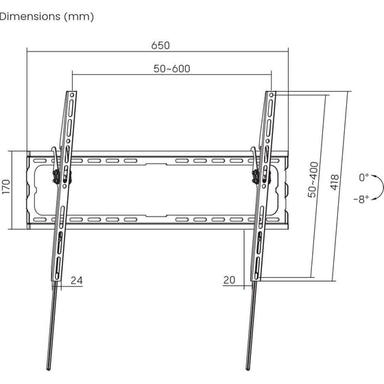 Βάση Τηλεόρασης Επιτοίχια Sbox PLB-3446T-2 με Κλίση 37" - 80" έως 45 kg image 6