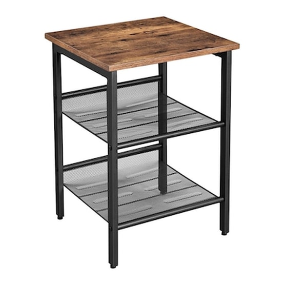 Βοηθητικό Μεταλλικό Τετράγωνο Τραπεζάκι Με 2 Ρυθμιζόμενα Ράφια 40 X 40 X 50 Cm Vasagle Let23x image 0
