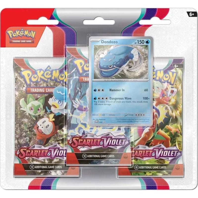 Pokémon TCG: Scarlet Violet – 3-Booster Blister Dondozo Display (Pokemon USA)