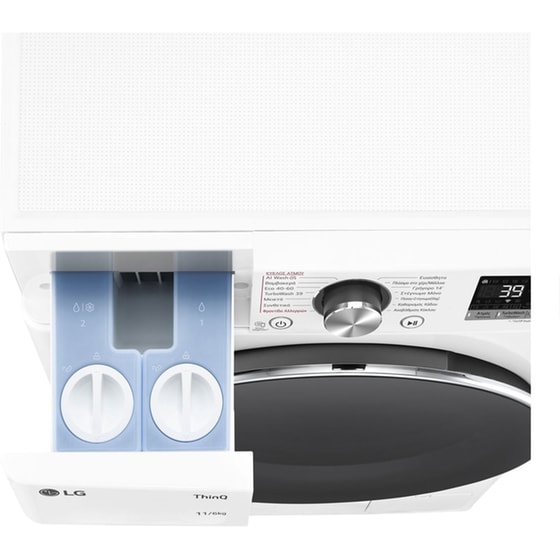 LG D4R7511TSWC 11kg/6kg 1.400 Στροφές Λευκό Πλυντήριο Στεγνωτήριο Ρούχων image 11
