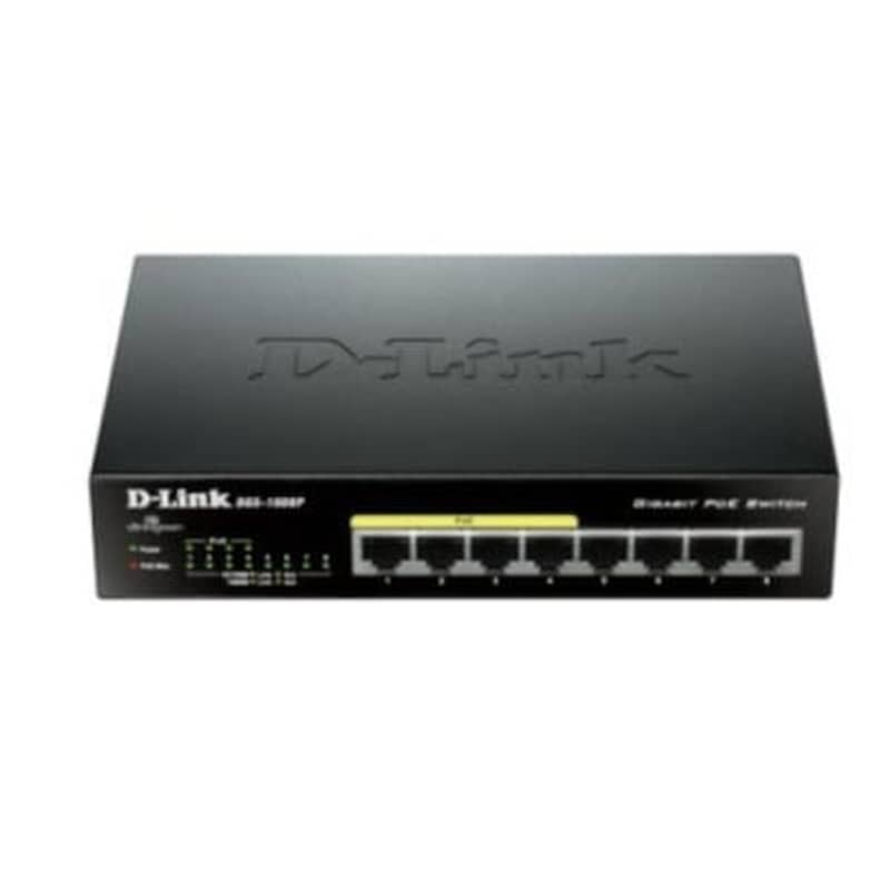 D-LINK D-Link DGS-1008P Network Switch Unmanaged Gigabit Ethernet (1000 Mbps) PoE Support