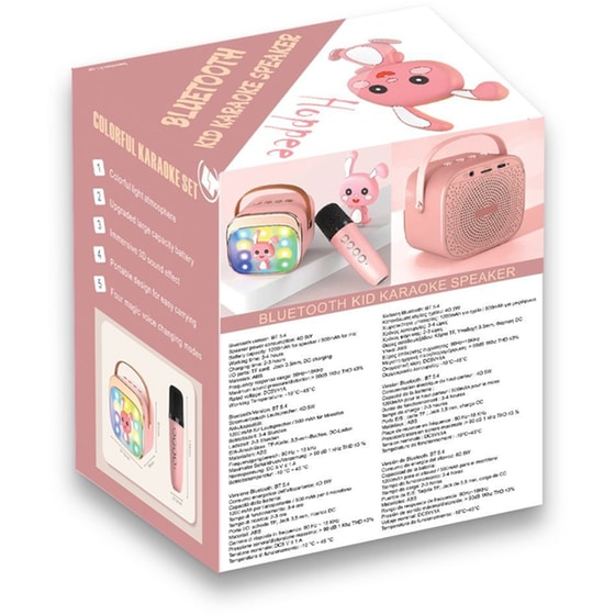 Party Speaker Lamtech BT5,4 Kids με Karaoke Rgb - Ροζ image 5
