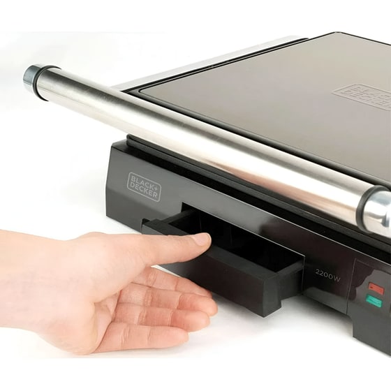Τοστιέρα BLACK & DECKER BXGR2200E 2200 W Ασημί image 3