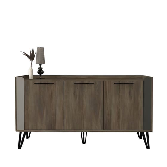 Μπουφές 24Mall Boulevard από Μοριοσανίδα/Μέταλλο 150x45x80 cm - Καρυδί/Ανθρακί image 0
