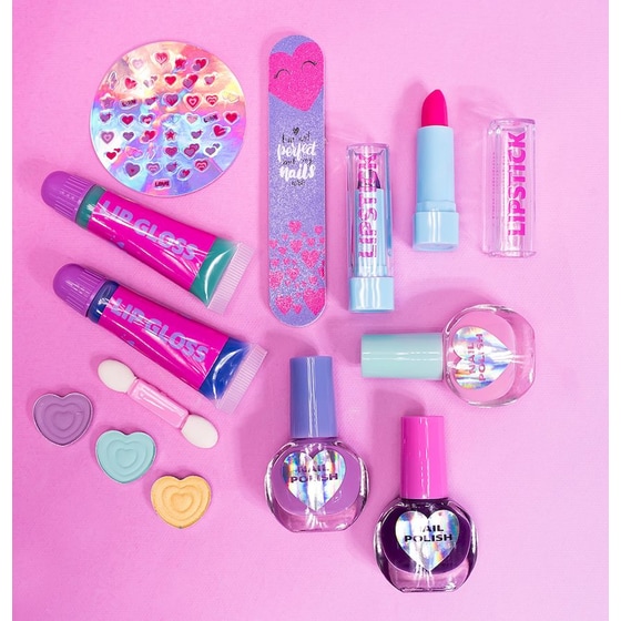 Παιχνιδολαμπάδα Happi Hobbi Θήκη Ομορφιάς Sparkle Love με 30 Αξεσουάρ image 1
