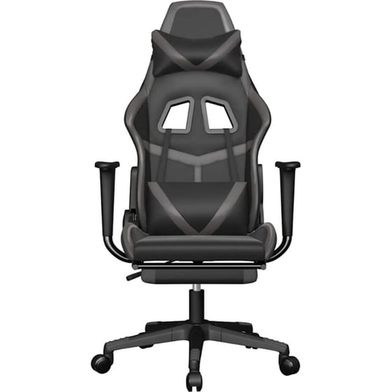 Καρέκλα Gaming VIDAXL 345438 με Υποπόδιο από Τεχνητό Δέρμα - Μαύρο image 1