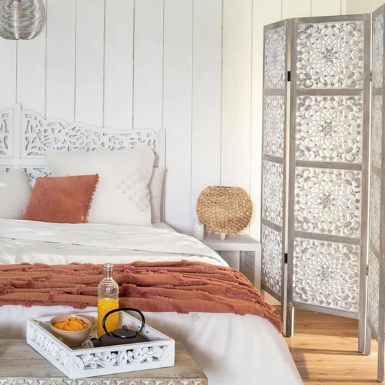 Διακοσμητικό Παραβάν Spitishop A-s 157022 Mdf 120.8x2.1x168.7 cm - Μπεζ image 1