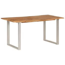 Τραπεζαρία Vidaxl από Μασίφ Ξύλο Ακακίας 160x80x76 cm - Μαύρο/Καφέ