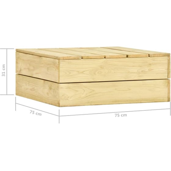Τραπέζι Εξωτερικού Χώρου VidaXL από Ξύλο 75x75x31 cm - Μπεζ image 4