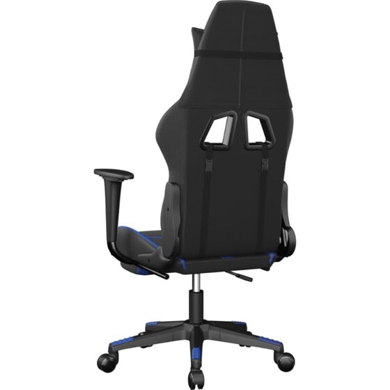 Καρέκλα Gaming VIDAXL 3143676 με Υποπόδιο από Τεχνητό Δέρμα - Μαύρο / Μπλε image 3