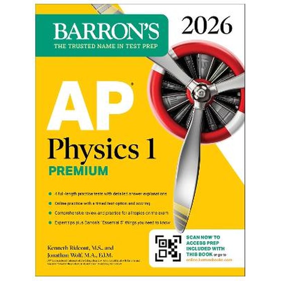 AP Physics 1 Premium, 2026: Prep Book with 4 Practice Tests + Comprehensive Review + Online Practice image 0