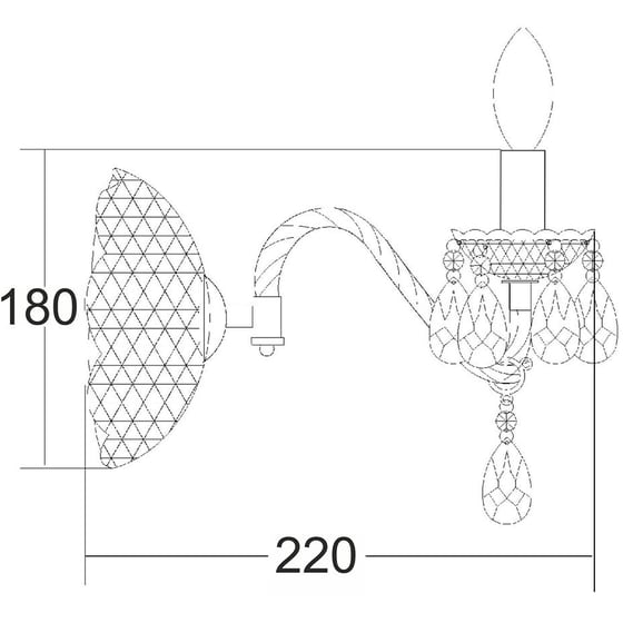 Απλίκα Τοίχου Aca Pegasus Μεταλλική 18x22x18 cm - Ασημί image 1