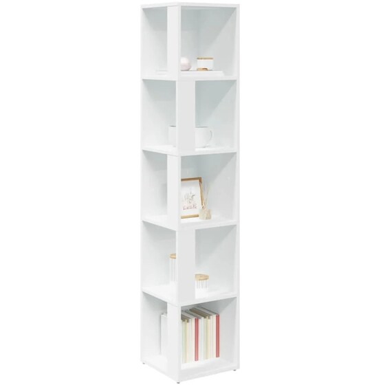 Ραφιέρα VidaXL Γωνιακή από Μοριοσανίδα 33x33x164.5 cm - Λευκό image 5