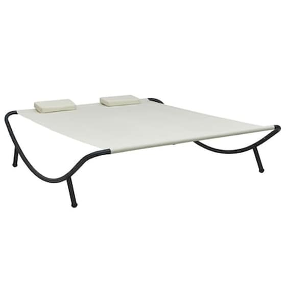 Ξαπλώστρα/ Κρεβάτι VidaXL Διπλή από Ατσάλι 200x173x45 cm - Κρεμ image 1
