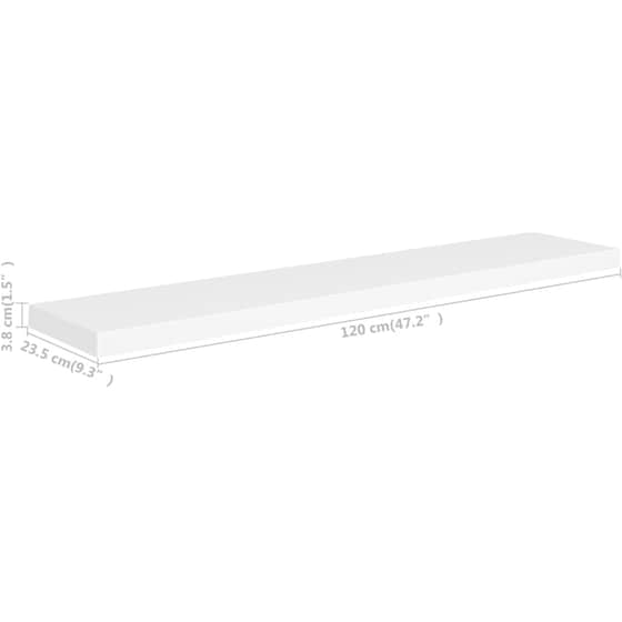 Ράφια Τοίχου VidaXL από MDF 120x23.5x3.8 cm 4 Τμχ - Λευκό image 7