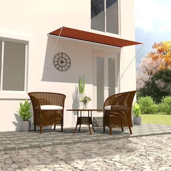 Τέντα Vidaxl Συρόμενη 300x150cm - Πορτοκαλί/Καφέ image 1