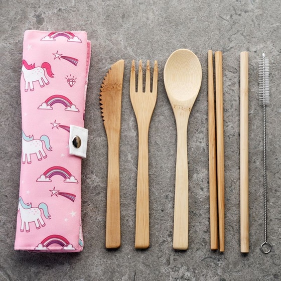 Puckator Σετ Μαχαιροπήρουνα Bamboo - Unicorn image 1