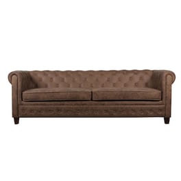 Τριθέσιος Καναπές Woodwell Chesterfield W Ε9420.33 219x82cm - Καφέ