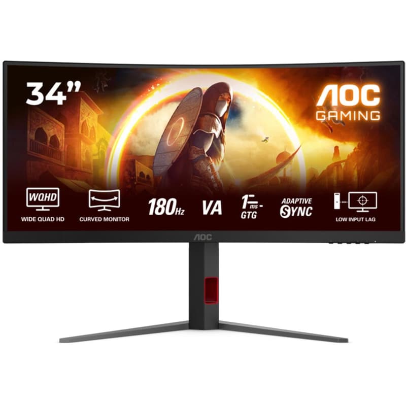 AOC CU34G4 Gaming Monitor 34 WQHD VA Curved 180Hz 1ms