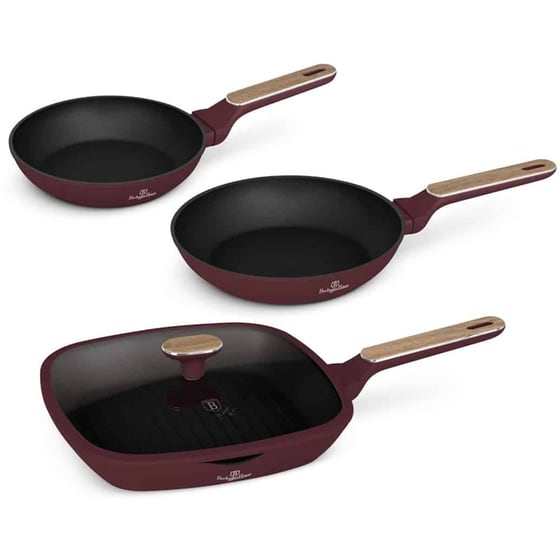 Σετ Τηγάνια BERLINGER HAUS BH-8304 3 τμχ Μπορντό image 0