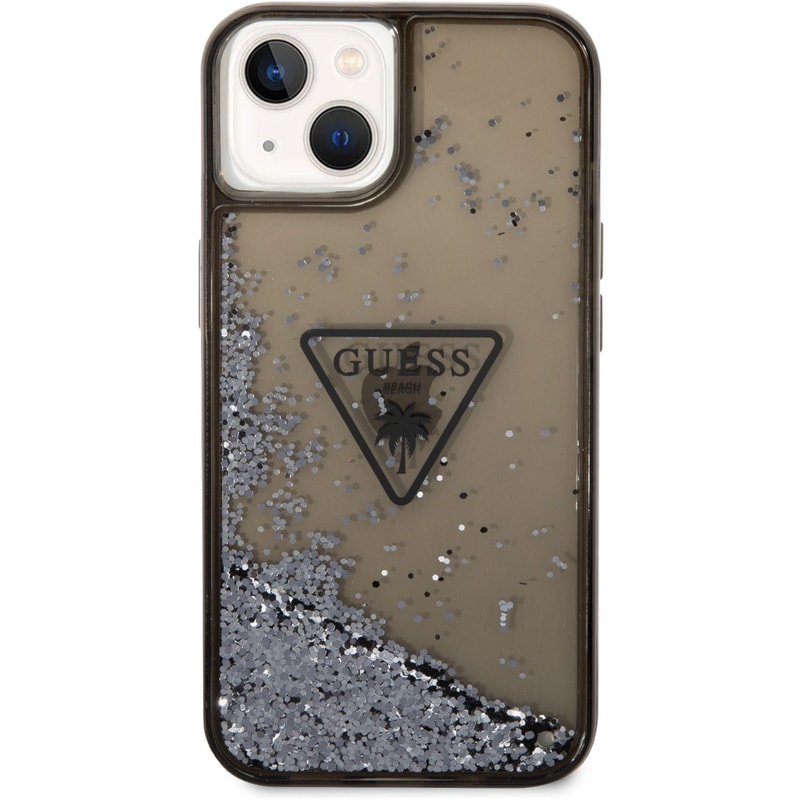 GUESS Guess “triangle Glitter Logo Collection” Θήκη Προστασίας Από Σιλικόνη – Iphone 14 Plus (black – Guhcp14mlfctpk)