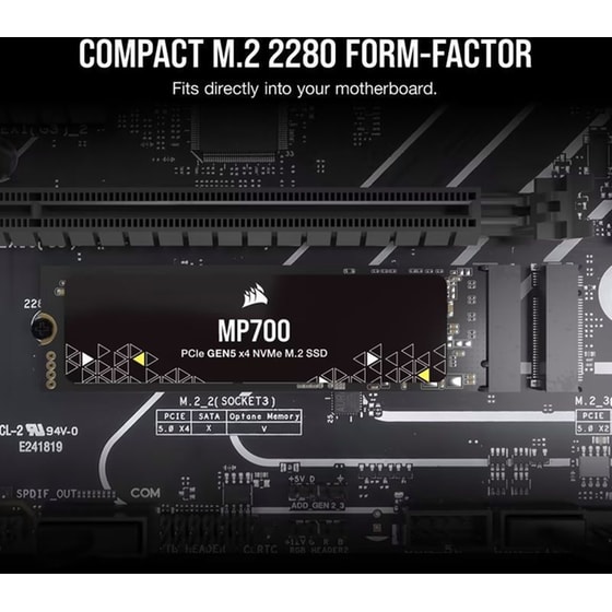 Εσωτερικός Σκληρός Δίσκος SSD Corsair MP700 1TB M.2 NVMe PCI Express 5.0 image 6