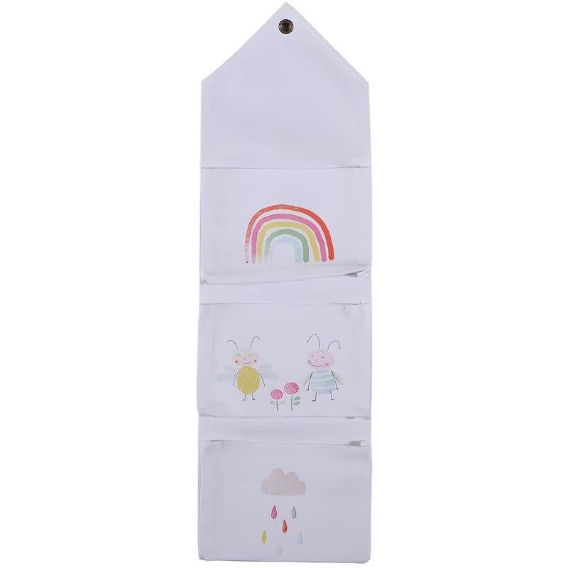 Κρεμαστή Θήκη Οργάνωσης Nef-nef Over The Rainbow 3 Θέσεων Υφασμάτινη 30×100 cm – Λευκό/ Με σχέδιο