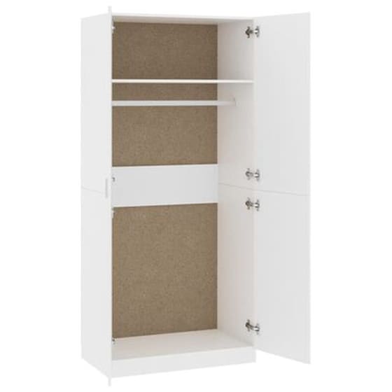 Δίφυλλη Ντουλάπα Vidaxl Από Μοριοσανίδα 90x52x200cm - Λευκό image 2