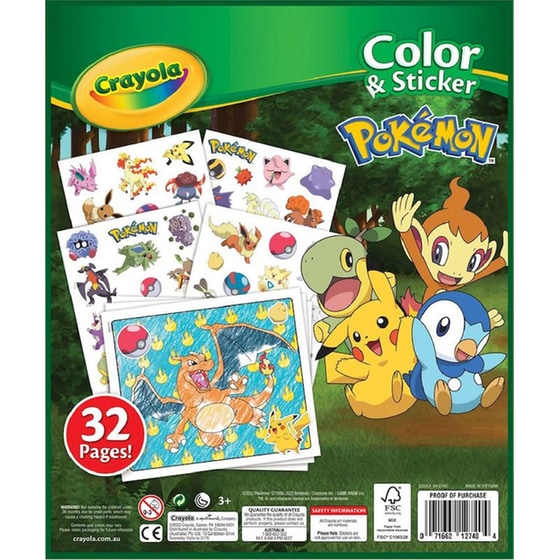 Βιβλίο Ζωγραφικής με Αυτοκόλλητα Crayola Pokemon (32 Σελίδες, 50+ Αυτοκόλλητα) image 2