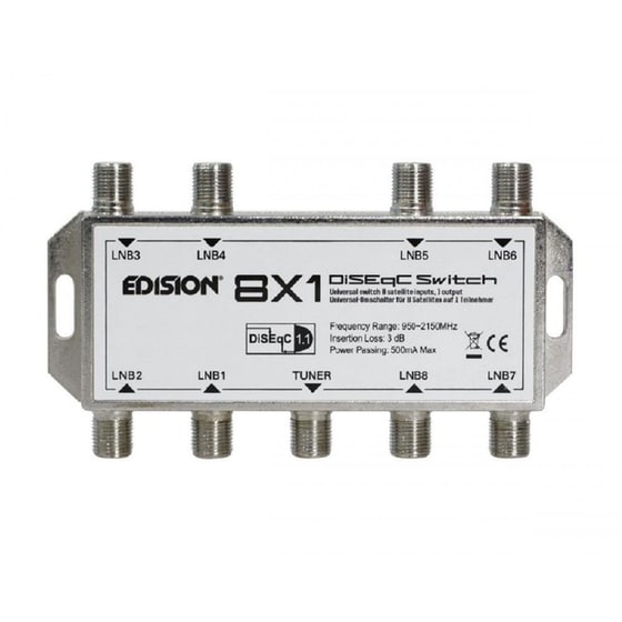 Διακόπτης Edision DISEQC 8x1 - Ασημί image 0