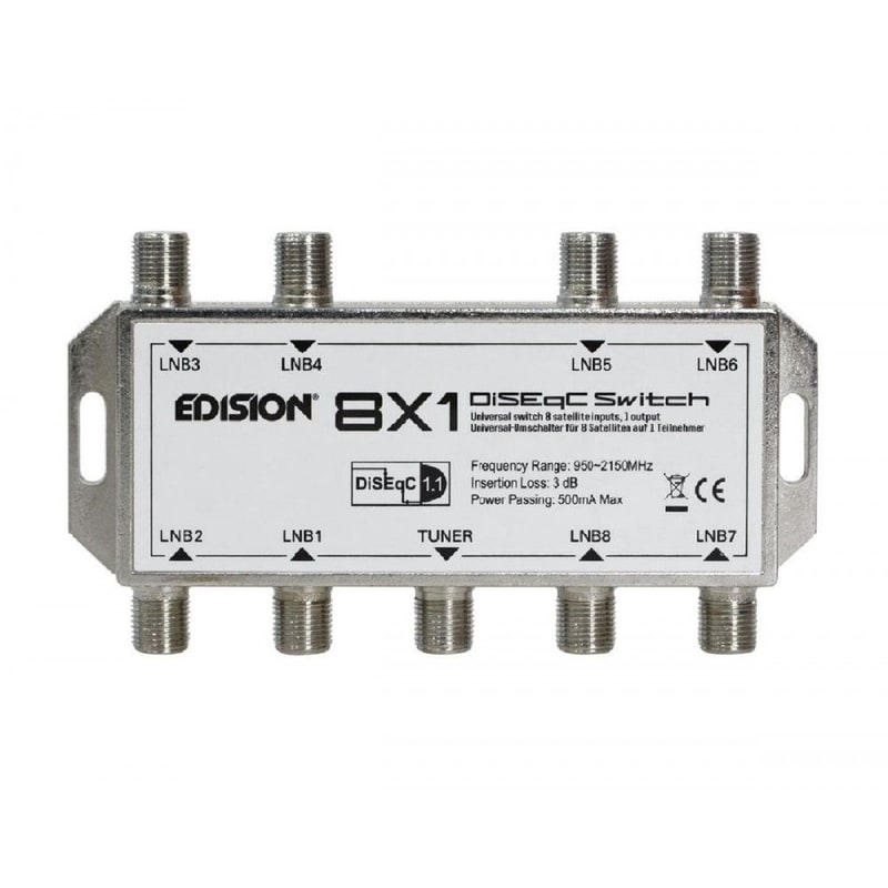 EDISION Διακόπτης Edision DISEQC 8x1 - Ασημί
