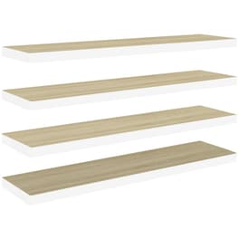 Ράφια Τοίχου VidaXL από MDF 120x23.5x3.8 cm 4 Τμχ - Λευκό