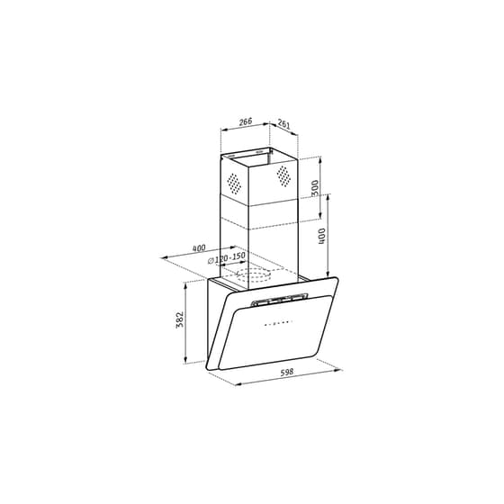 PYRAMIS Vetrio 065039301 60cm Inox/Μαύρο Απορροφητήρας Καμινάδα - Τζάκι image 1
