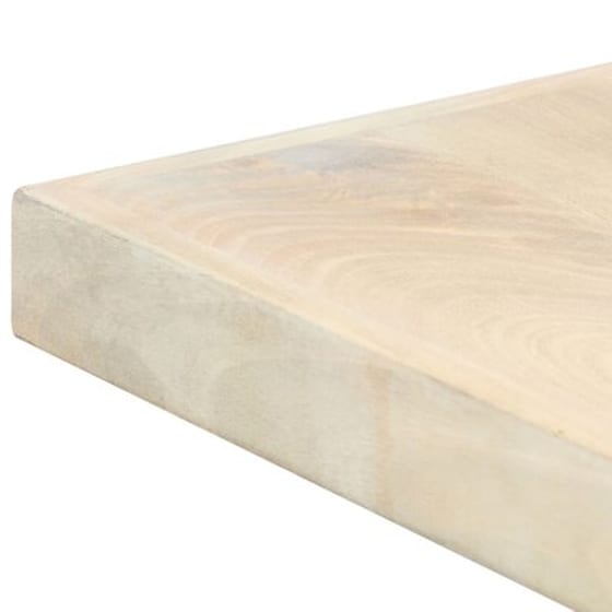 Τραπεζαρία Vidaxl Από Μασίφ Ξύλο Μάνγκο Λευκή 160x80x75 cm - Μαύρο/Φυσικό Χρώμα image 5