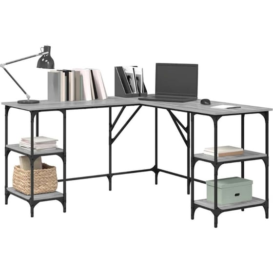 Γραφείο VidaXL από Επεξεργασμένο Ξύλο 139x139x75 cm - Γκρι Sonoma image 3