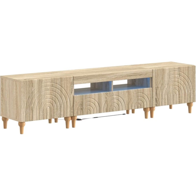 Έπιπλο Τηλεόρασης VidaXL με LED 3 τμχ 178 x 35 x 43 cm - Sonoma Δρυς