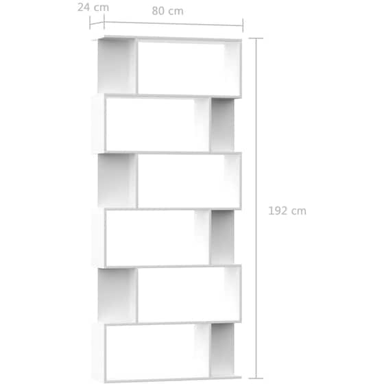 Βιβλιοθήκη VidaXL από Μοριοσανίδα 80x24x192 cm - Λευκό image 5