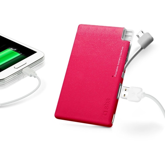Powerbank SBS Portable Battery Backup ExtraSlim 2200 mAh Ροζ Glitter (TEBB2200XSGP) image 0
