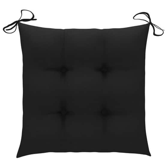 Vidaxl Πολυθρόνα Κουνιστή Από Μασίφ Ξύλο Teak Με Μαύρο Μαξιλάρι image 3