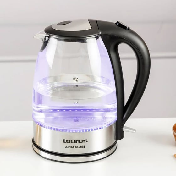 Βραστήρας TAURUS AROA GLASS 2200 W 1.7 L Ασημί/Μαύρο image 4