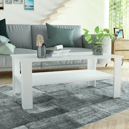 Τραπεζάκι Σαλονιού VidaXL από Μοριοσανίδα 100x59x42cm - Λευκό