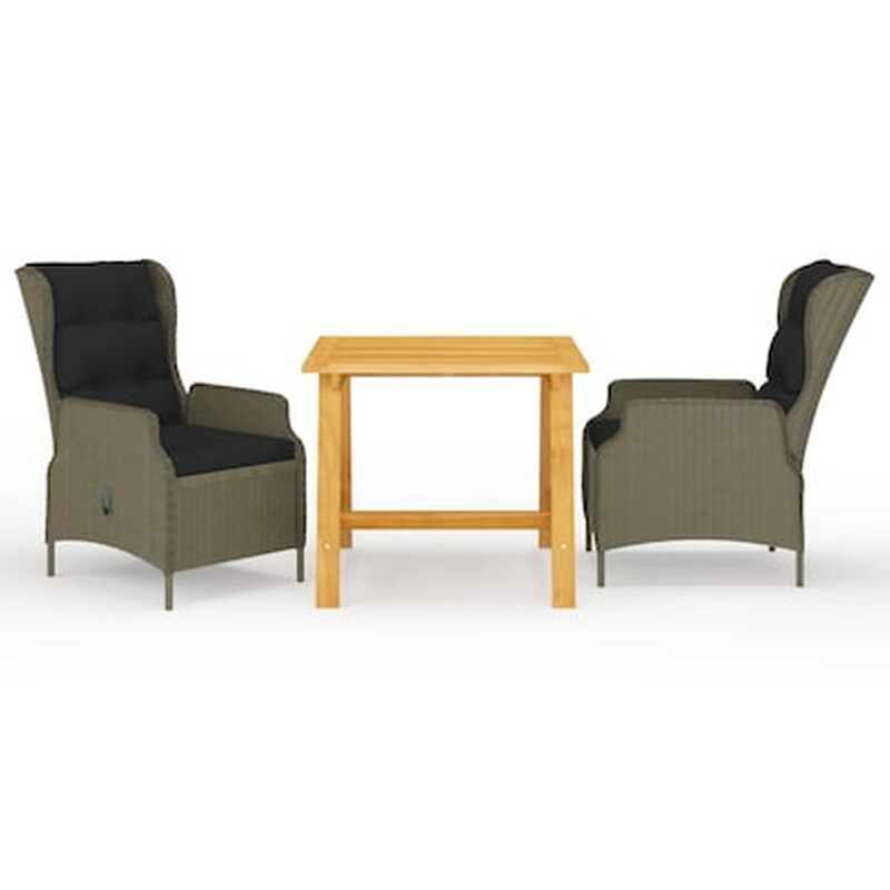 Vidaxl Σετ Τραπεζαρίας Κήπου 3 Τεμαχίων Καφέ VIDAXL