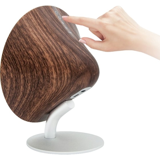 Mini Halo One Walnut Φορητό Ηχείο 5W - Ασημί/ Σκούρο Καφέ image 3