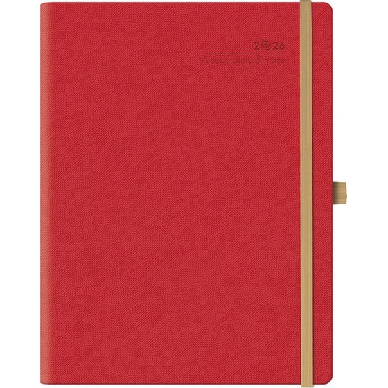 Ημερολόγιο Εβδομαδιαίο 2026 Θεοφύλακτος 12M Saffiano Κόκκινο image 0