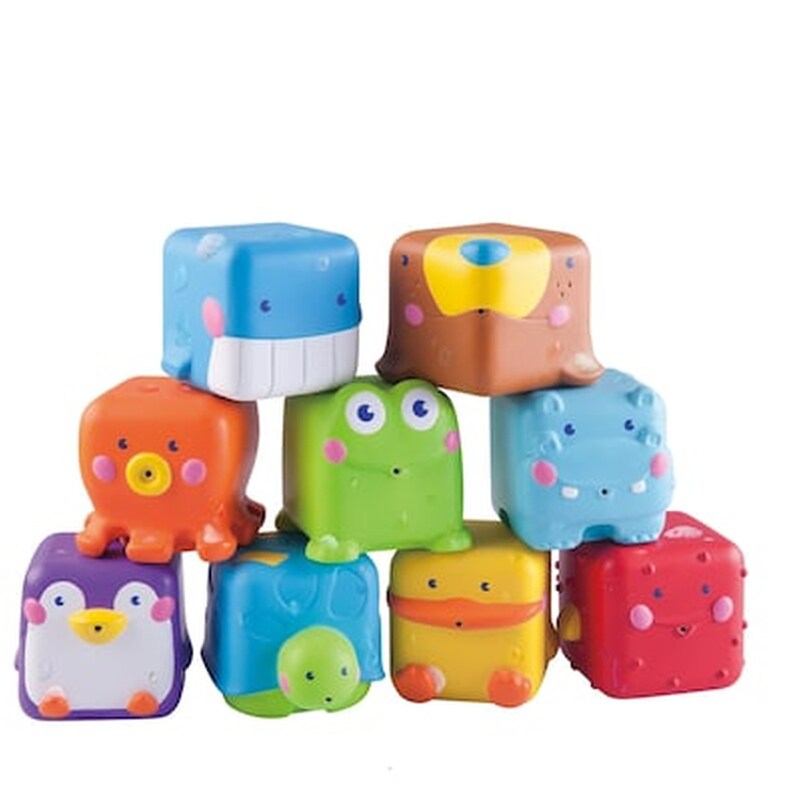 Infantino Παιχνίδι Μπάνιου- Μαλακά Κυβάκια Stack N Squirt Pals 930-004263-81