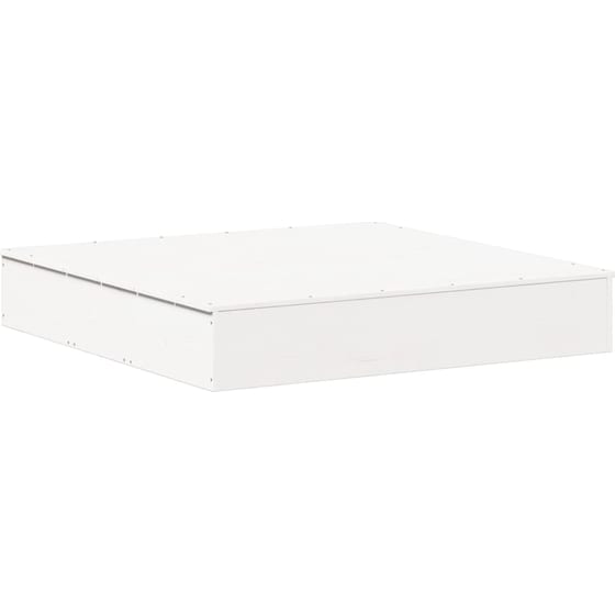 VidaXL Αμμοδόχος με Κάλυμμα 111x111x19.5cm Ξύλινη - Λευκό image 0
